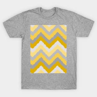 Mustard Yellow and Grey Distorted Chevrons T-Shirt